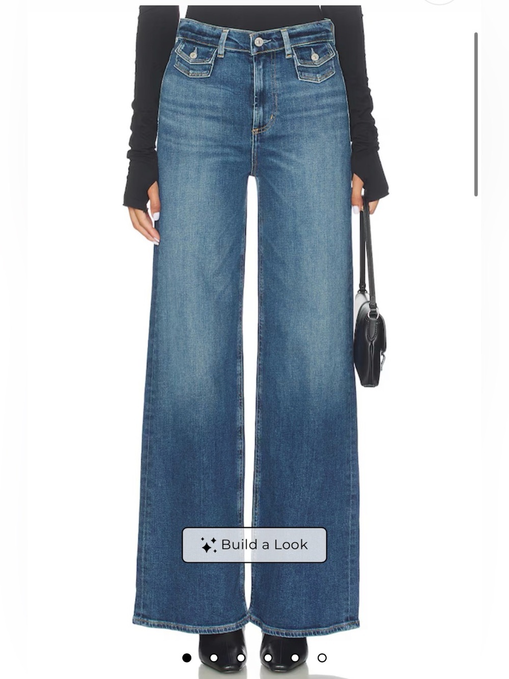 Citizens Of Humanity Issy Wide Leg Jeans in Deep Blue Wash Denim - Picture 1 of 9